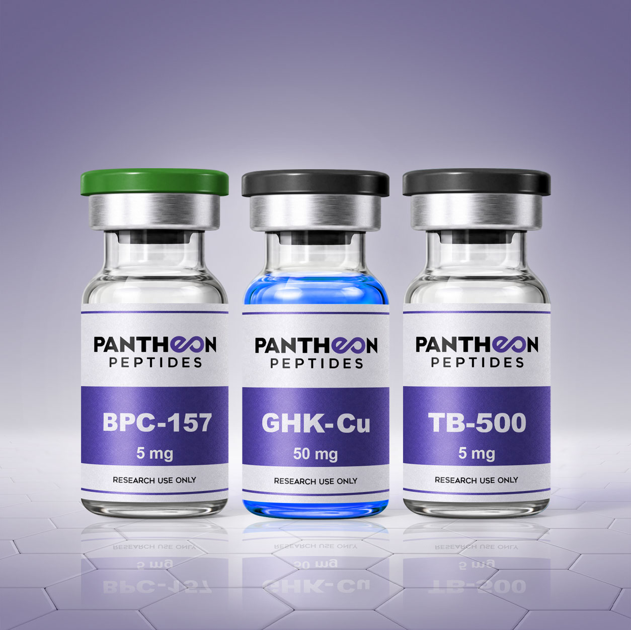 BPC-157 + TB-500 + GHK-Cu peptide bundle